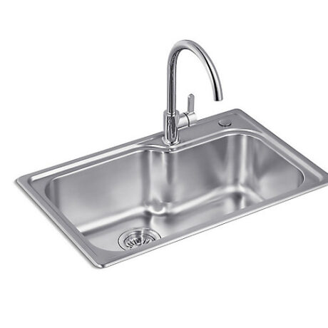 Kohler™ Lison single basin sink & Atom swivel kitchen faucet